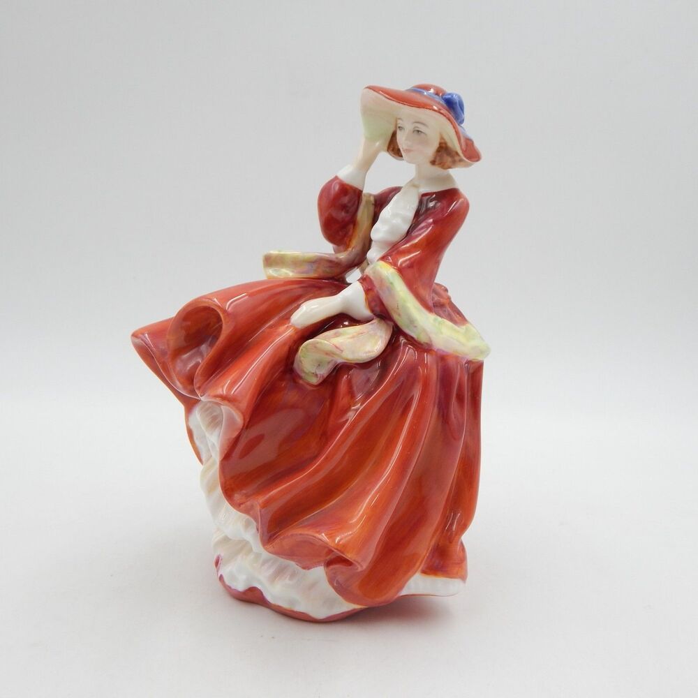 Royal Doulton Top O Of The Hill Figurine Red Dress HN1834 Bone China Lady Figure
